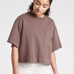 Athleta Classic Cotton Crop Tee - Mineral Brown